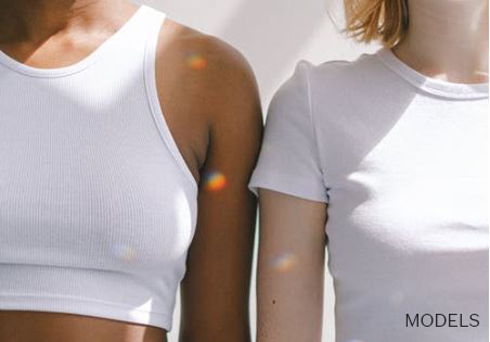 Two people with different size and shape of breast